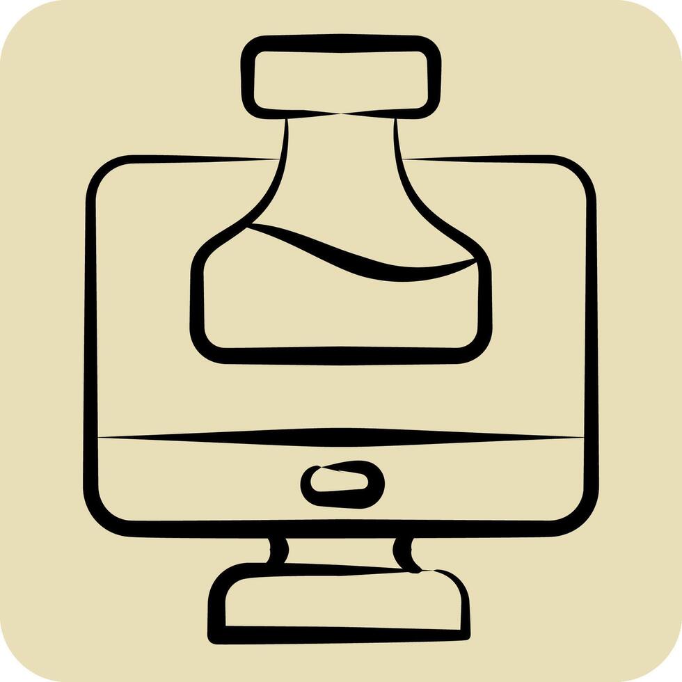 Icon Chemistry Tutorial. related to Learning symbol. hand drawn style. simple design illustration vector