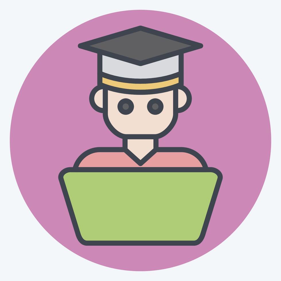 Icon Student Work. related to Learning symbol. color mate style. simple design illustration vector