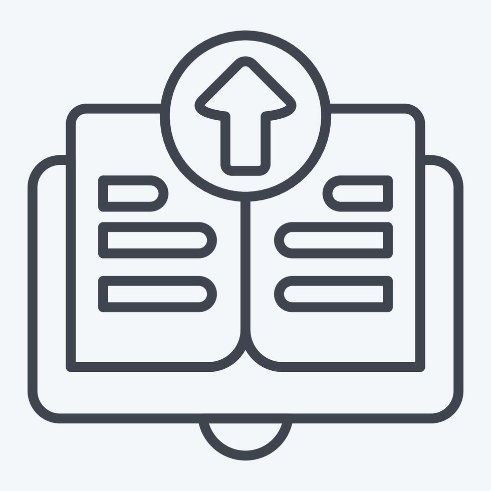 Icon Upload Book. related to Learning symbol. line style. simple design illustration vector