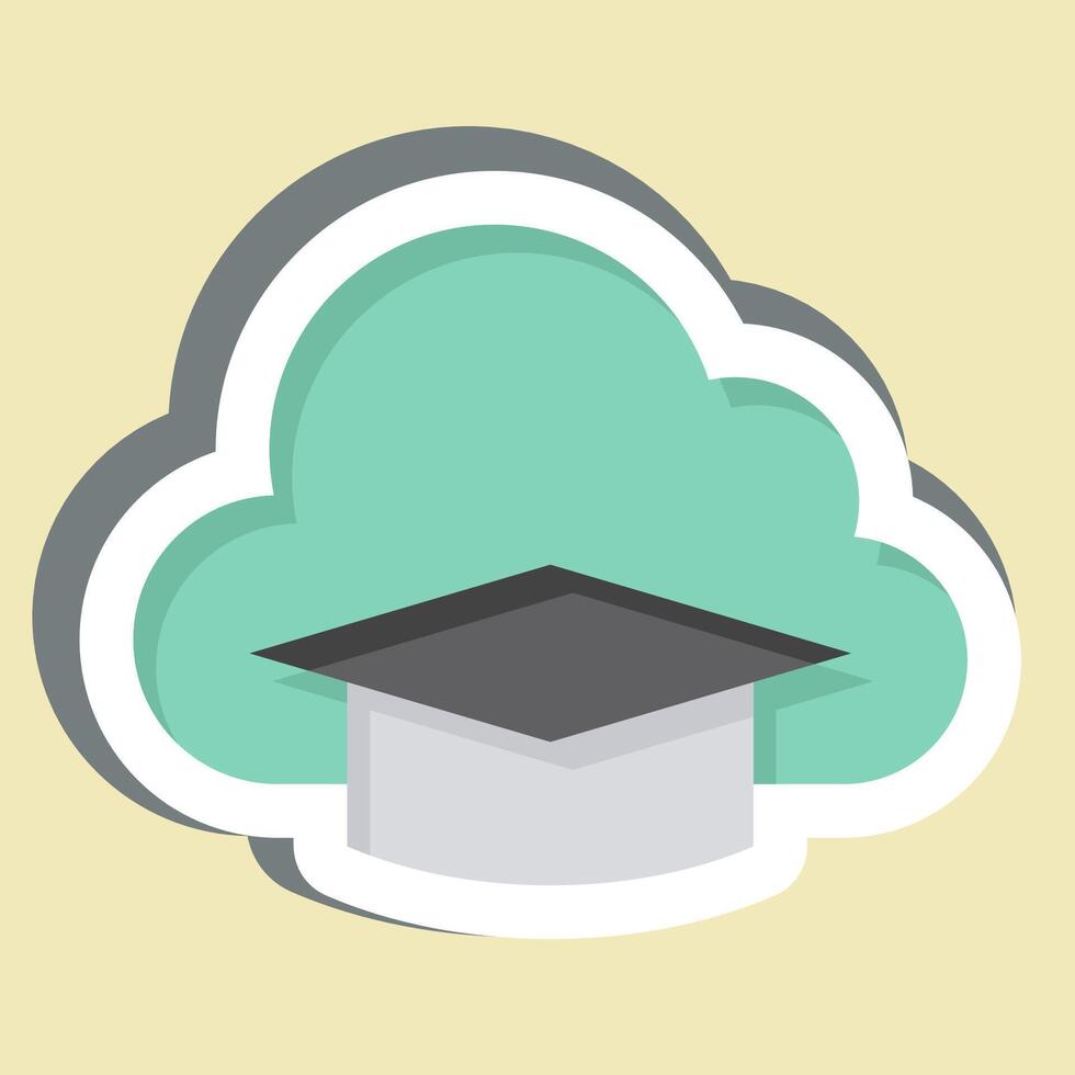 Sticker Cloud Education. related to Learning symbol. simple design illustration vector