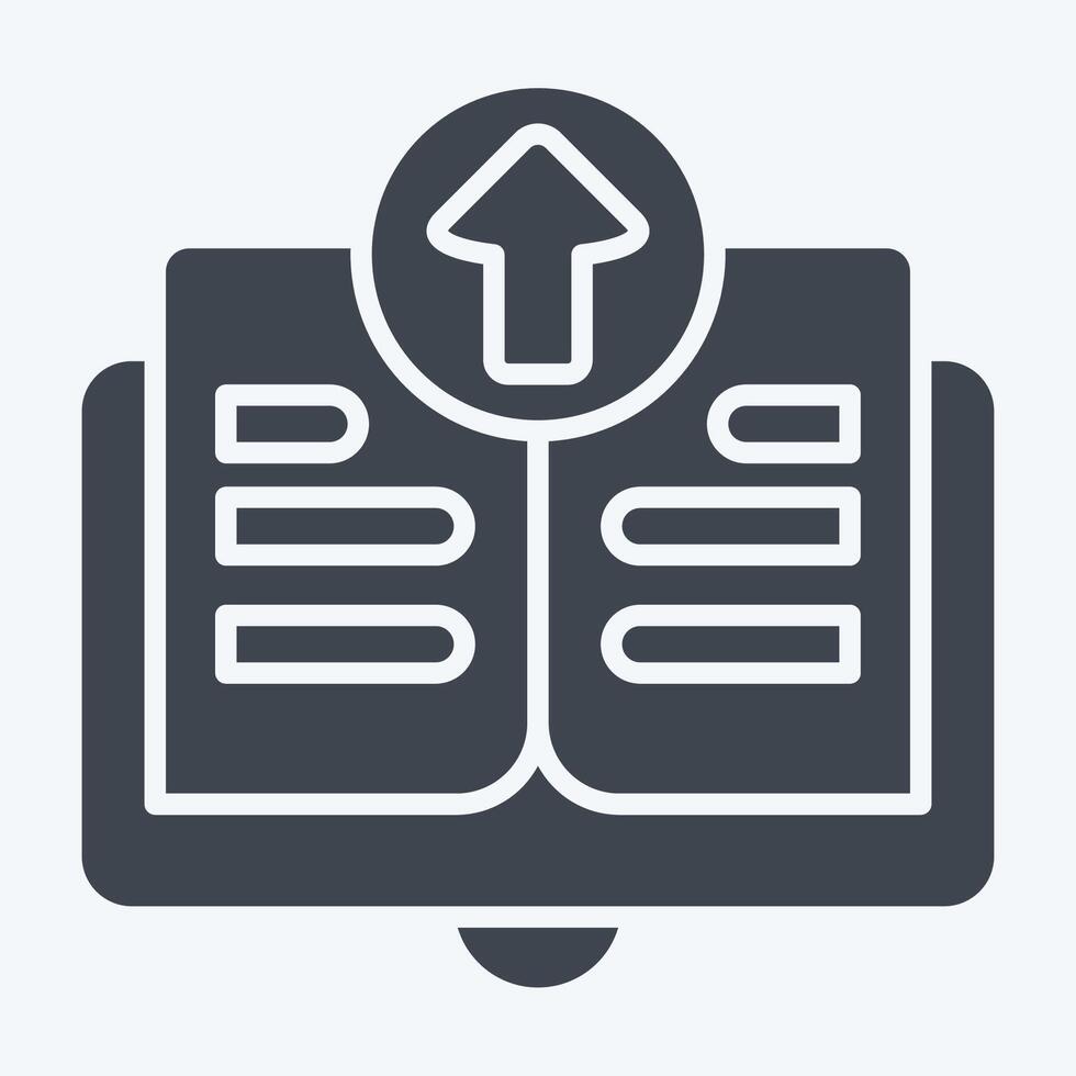 Icon Upload Book. related to Learning symbol. glyph style. simple design illustration vector