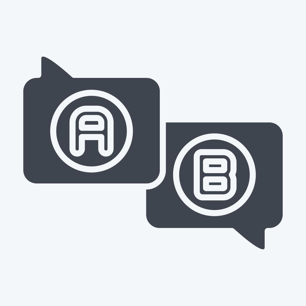 Icon Question And Answer. related to Learning symbol. glyph style. simple design illustration vector