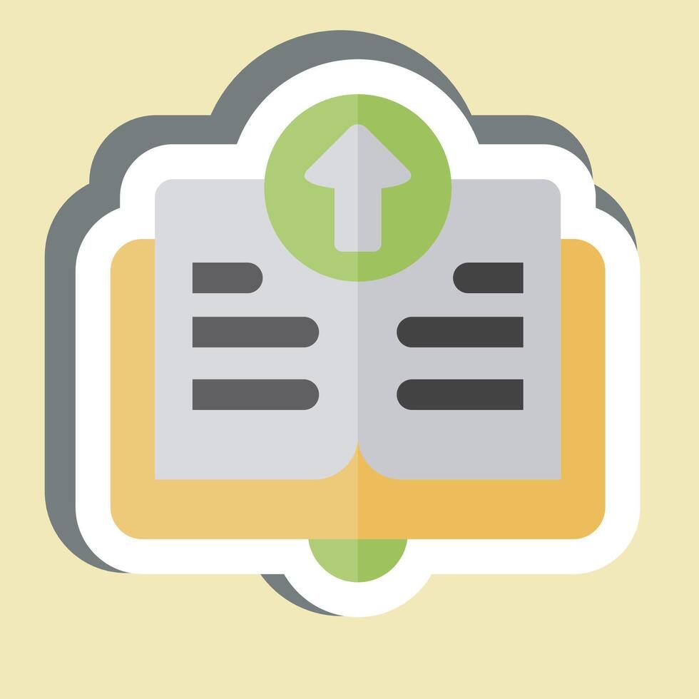 Sticker Upload Book. related to Learning symbol. simple design illustration vector