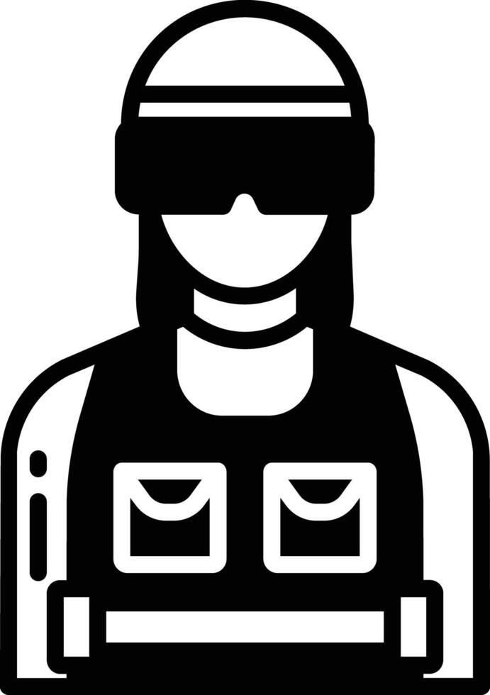 Riot Police glyph and line vector illustration