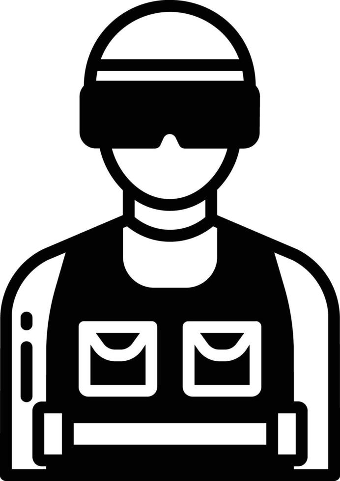 Riot Police glyph and line vector illustration