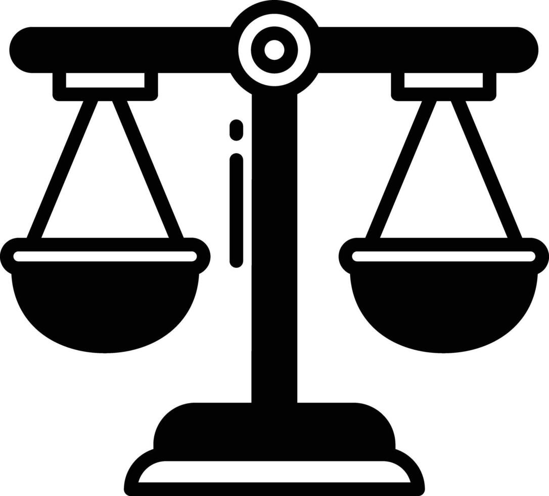 Balance glyph and line vector illustration