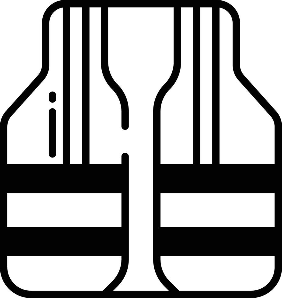 vest glyph and line vector illustration
