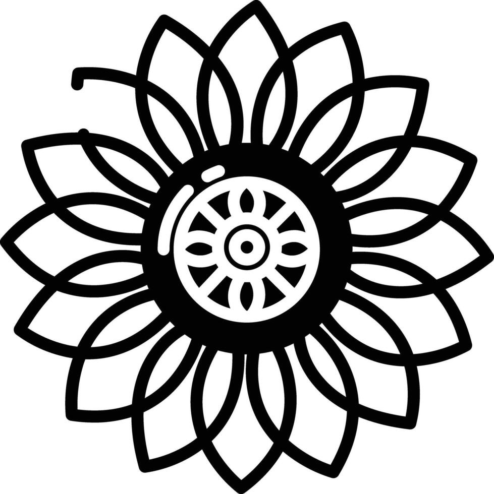 Kolam glyph and line vector illustration