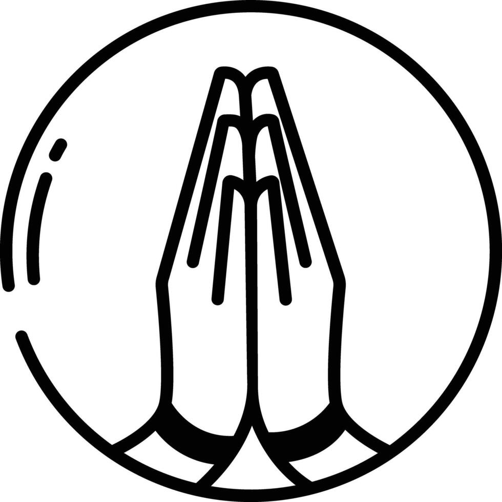 Namaste glyph and line vector illustration