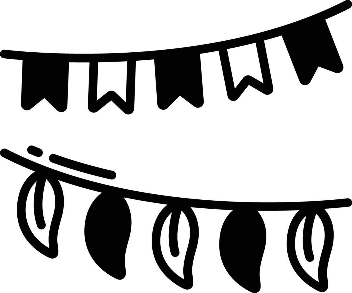 leaf Decoration glyph and line vector illustration
