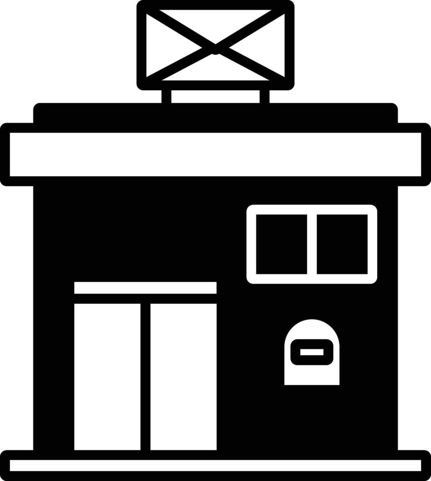 Post office glyph and line vector illustration