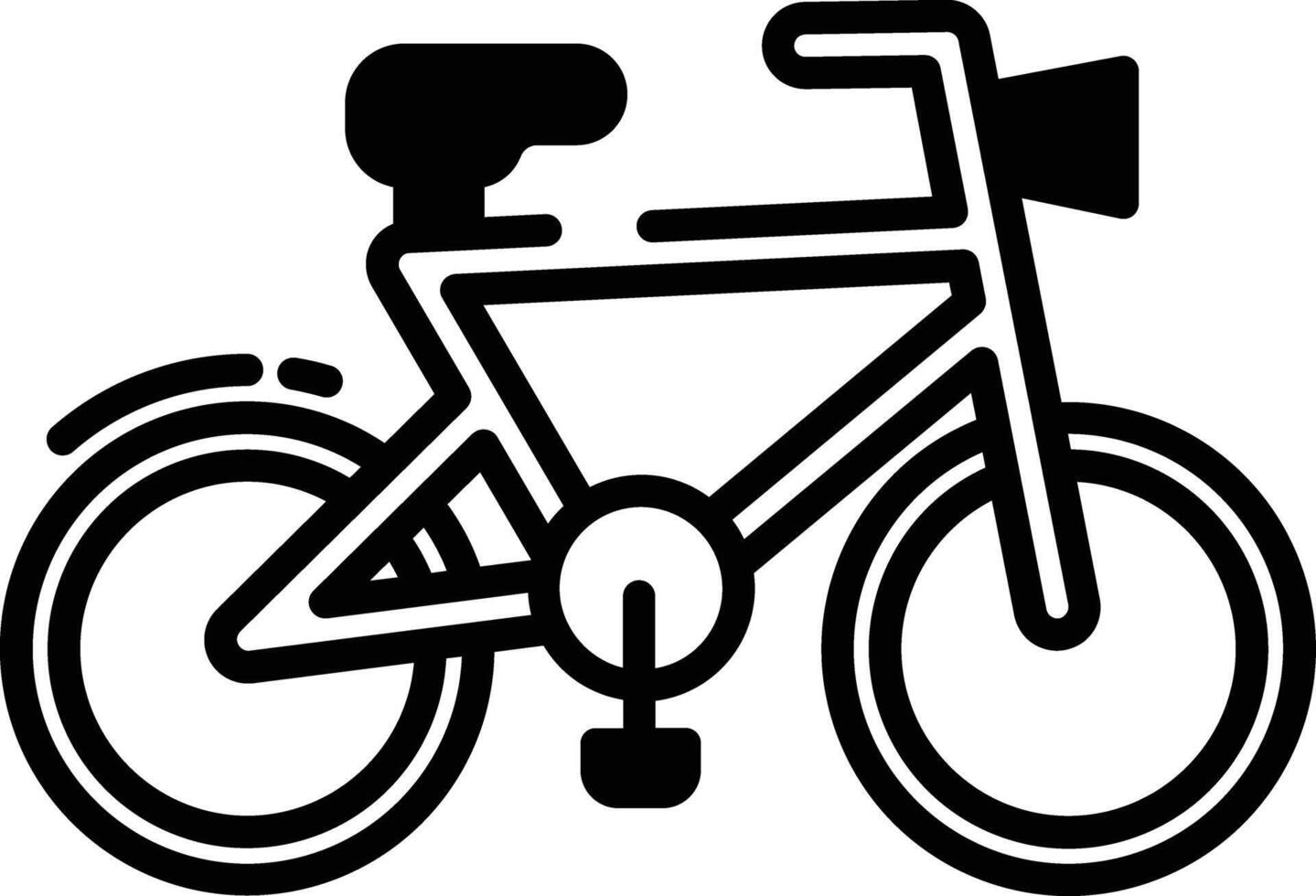 bicicleta glifo y línea vector ilustración