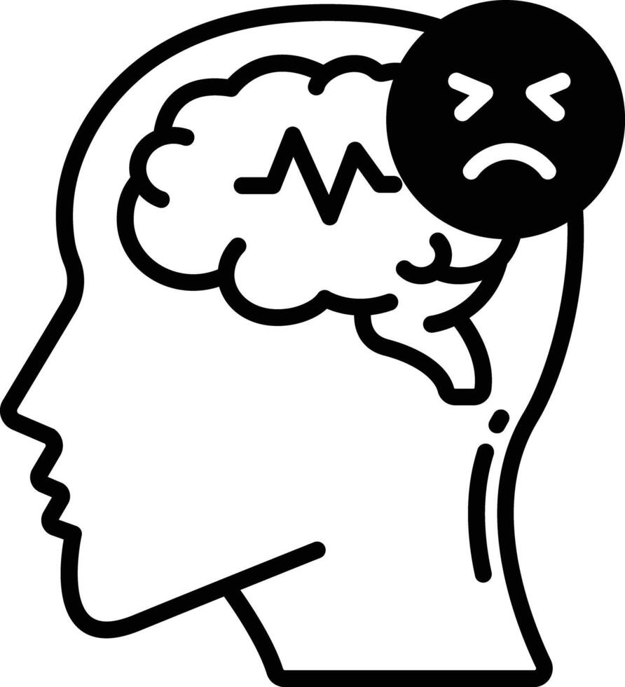 Mood Swings glyph and line vector illustration