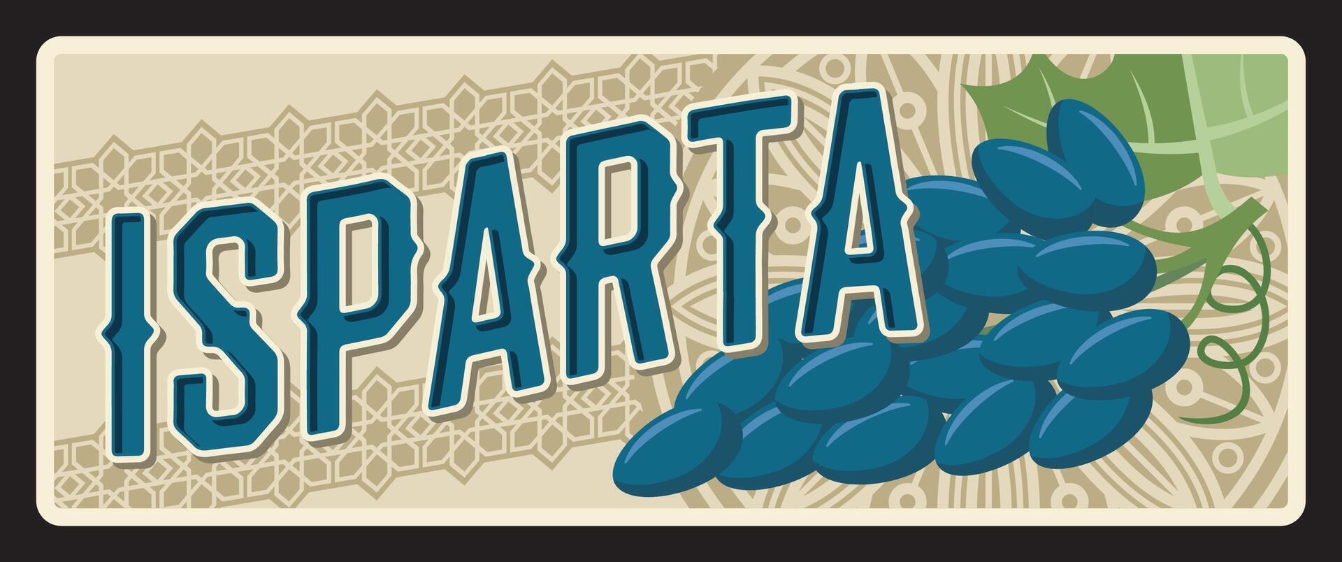 Isparta Turkish province il, travel plate vector