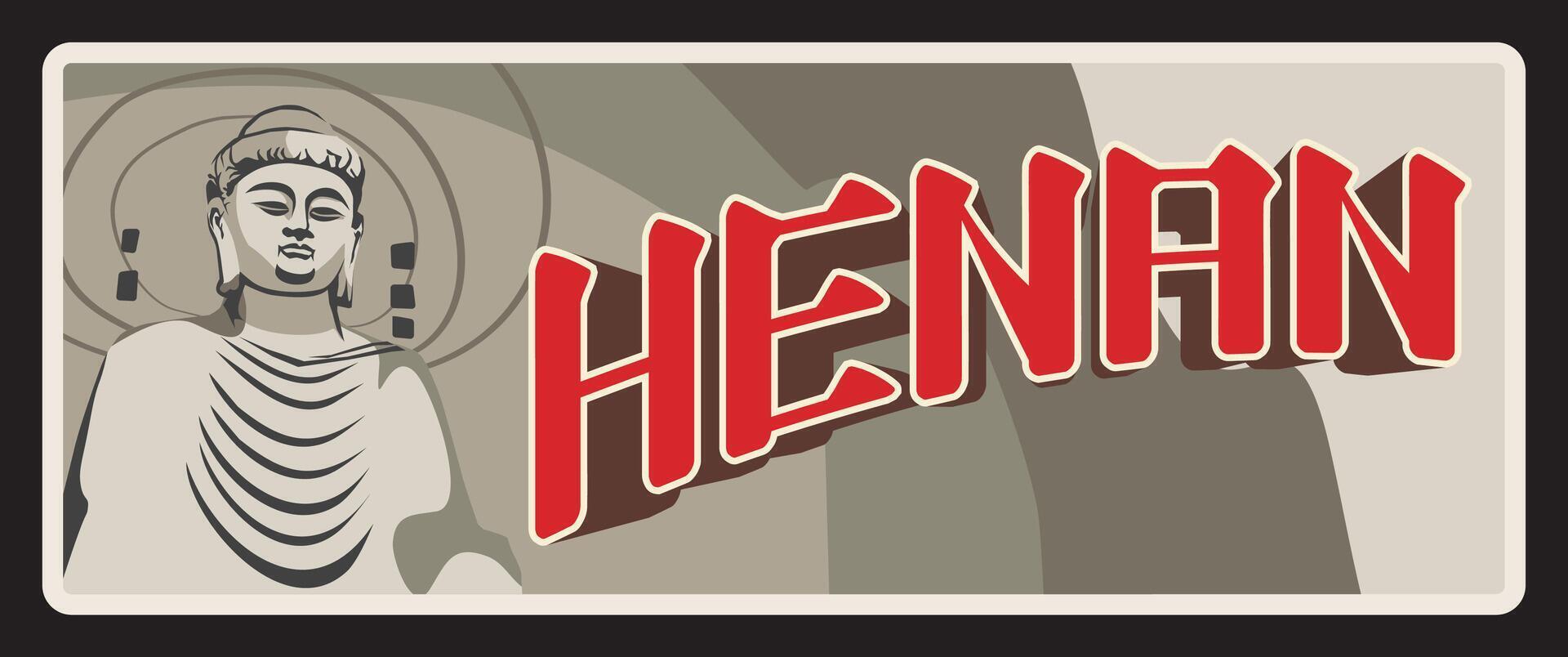 Henan province of China, travel plate sign vector