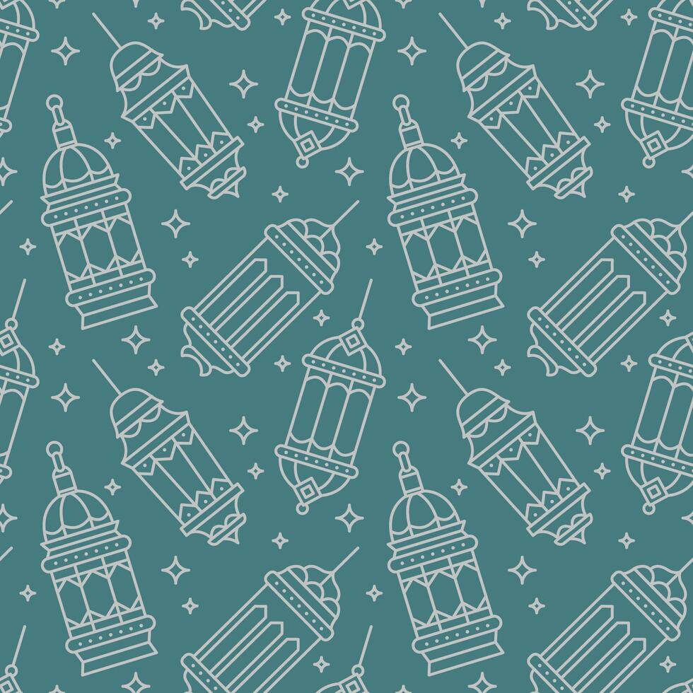 ISLAMIC LANTERN SEAMLESS PATTERN vector