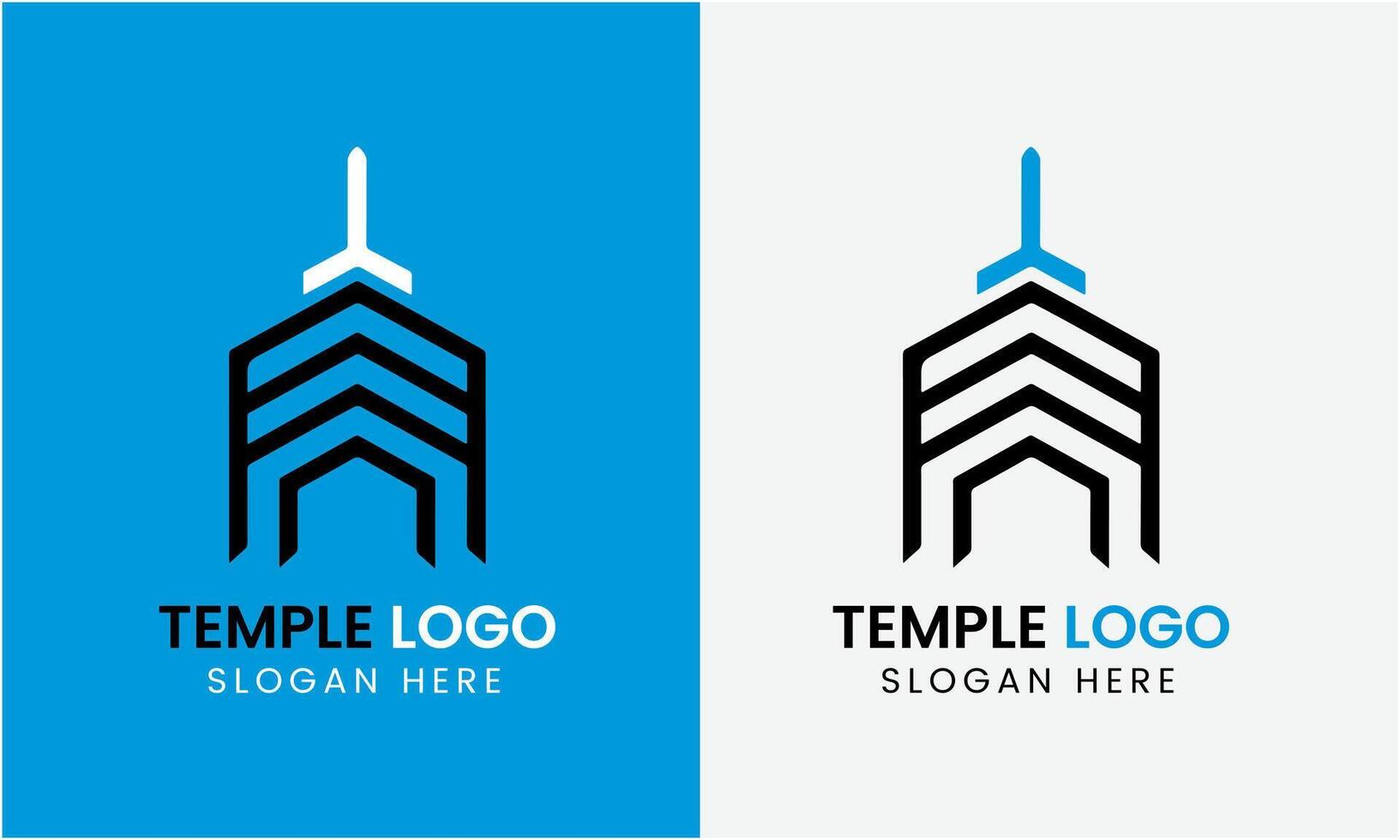 AI generated Temple logo icon symbol church tower religion building logo design minimalist modern template vector