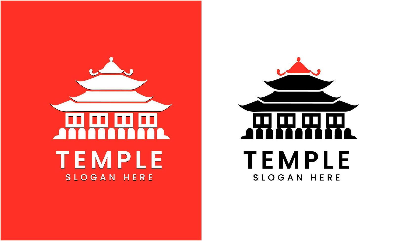 AI generated Temple logo icon symbol church tower religion building logo design minimalist modern template vector
