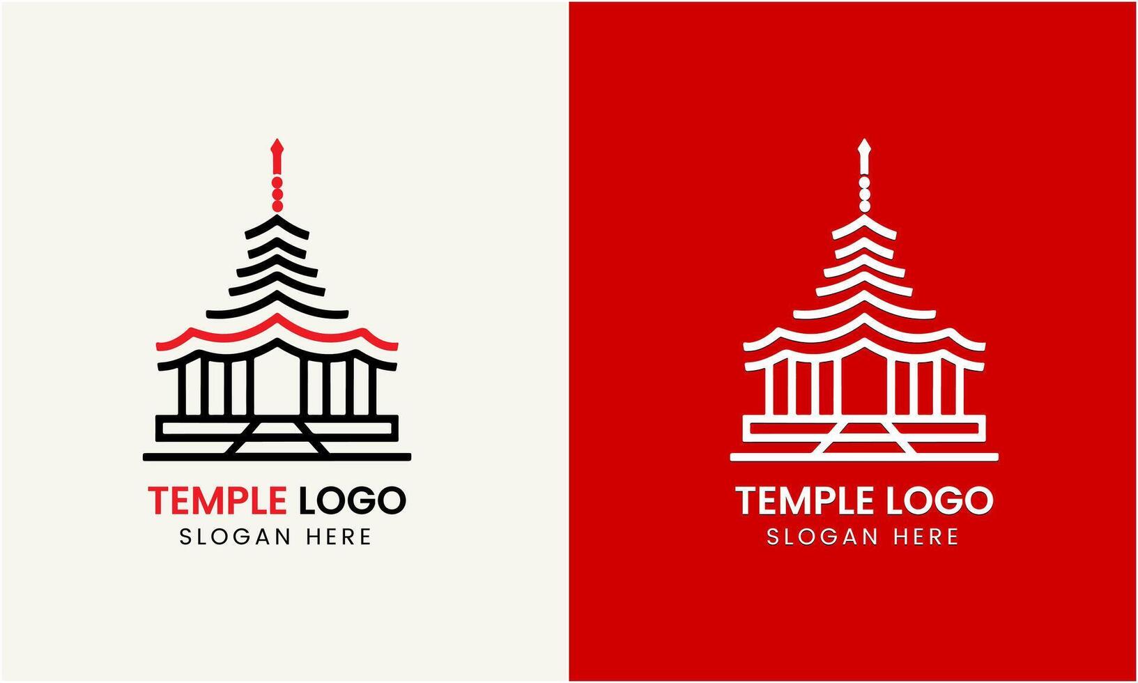 AI generated Temple logo icon symbol church tower religion building logo design minimalist modern template vector