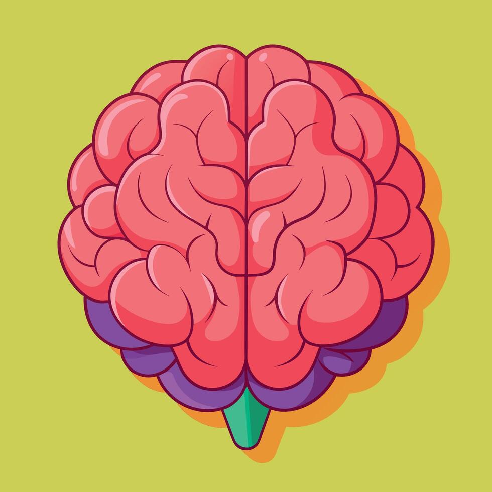 Brain colorful cartoon vector illustration