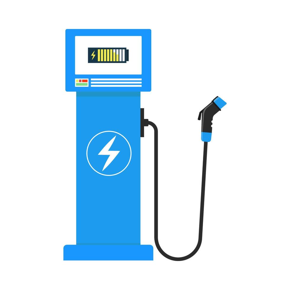 Electric vehicle charging station icon. Electric charging station Vector illustration. Green energy.