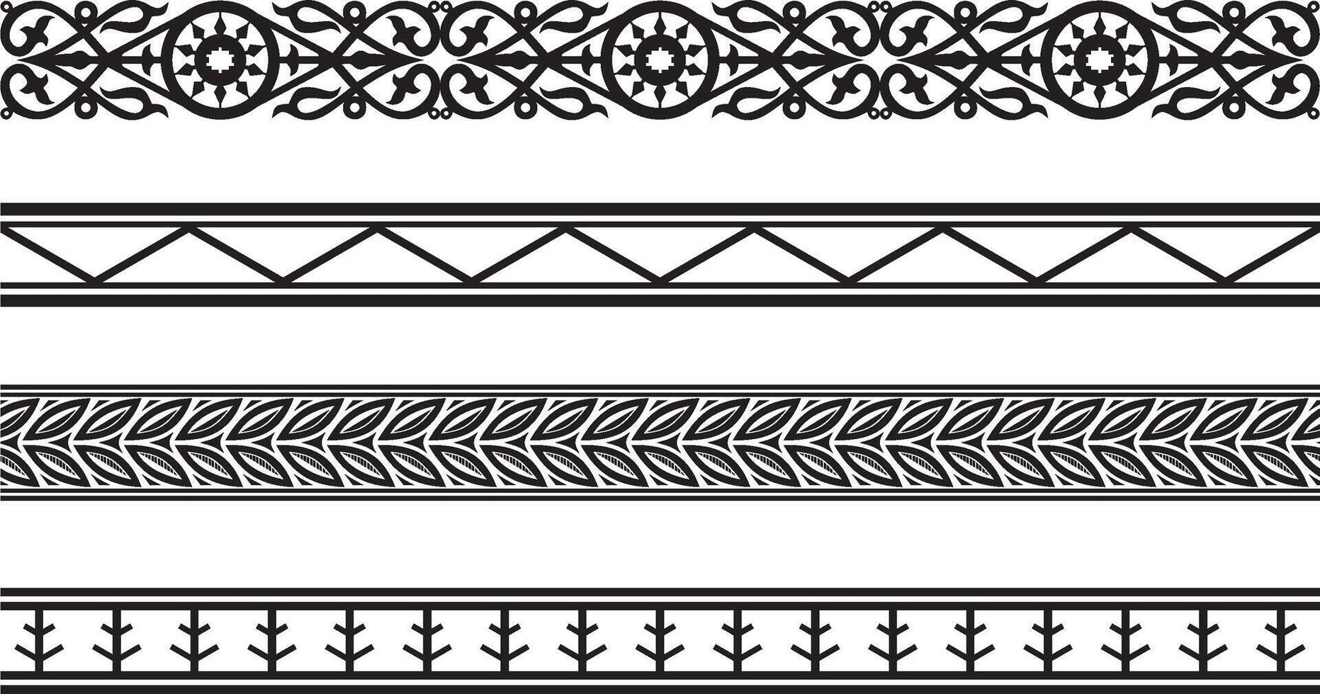 vector sin costura yakuto nacional ornamento. monocromo marcos, fronteras para decoración. lata ser usado para arenado, trazador y láser corte