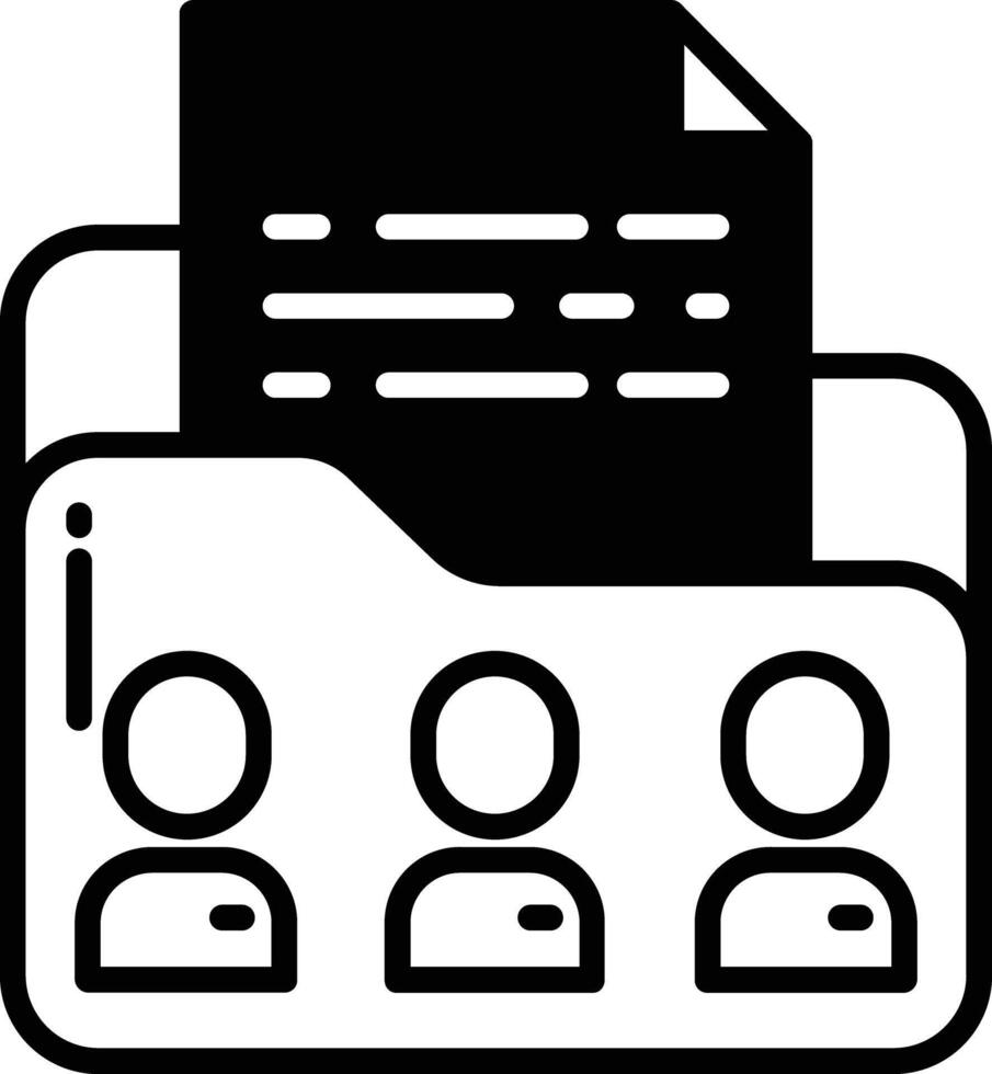 Folder glyph and line vector illustration