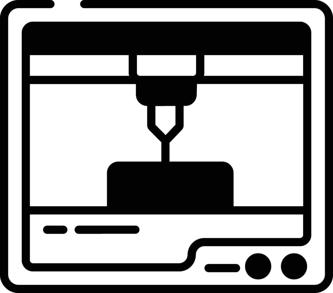 3d Printer glyph and line vector illustration