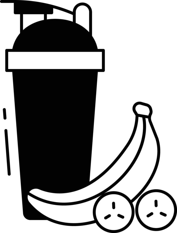 protein shake glyph and line vector illustration