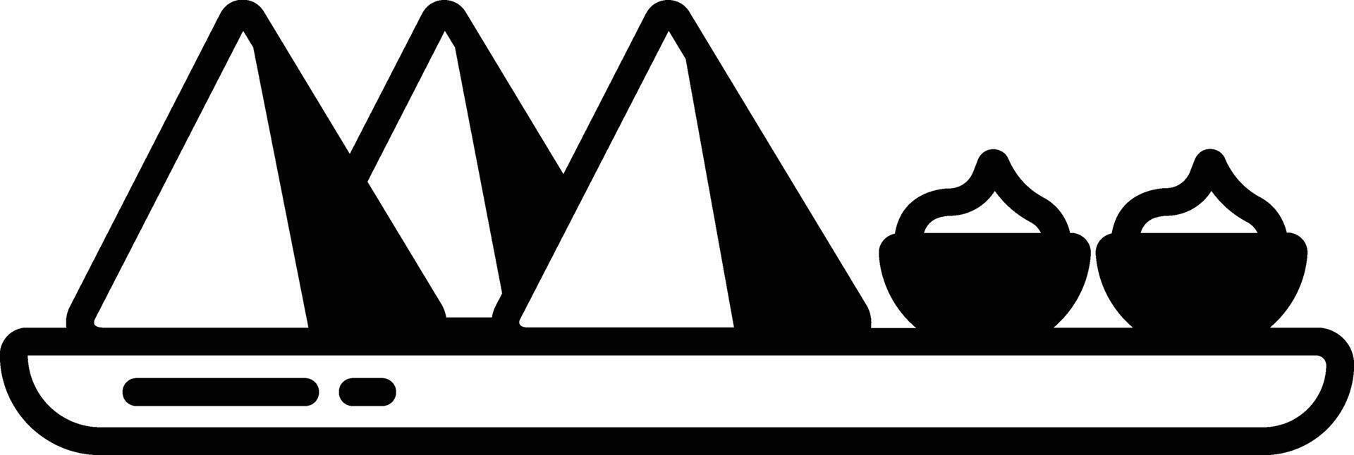Samosa glyph and line vector illustration