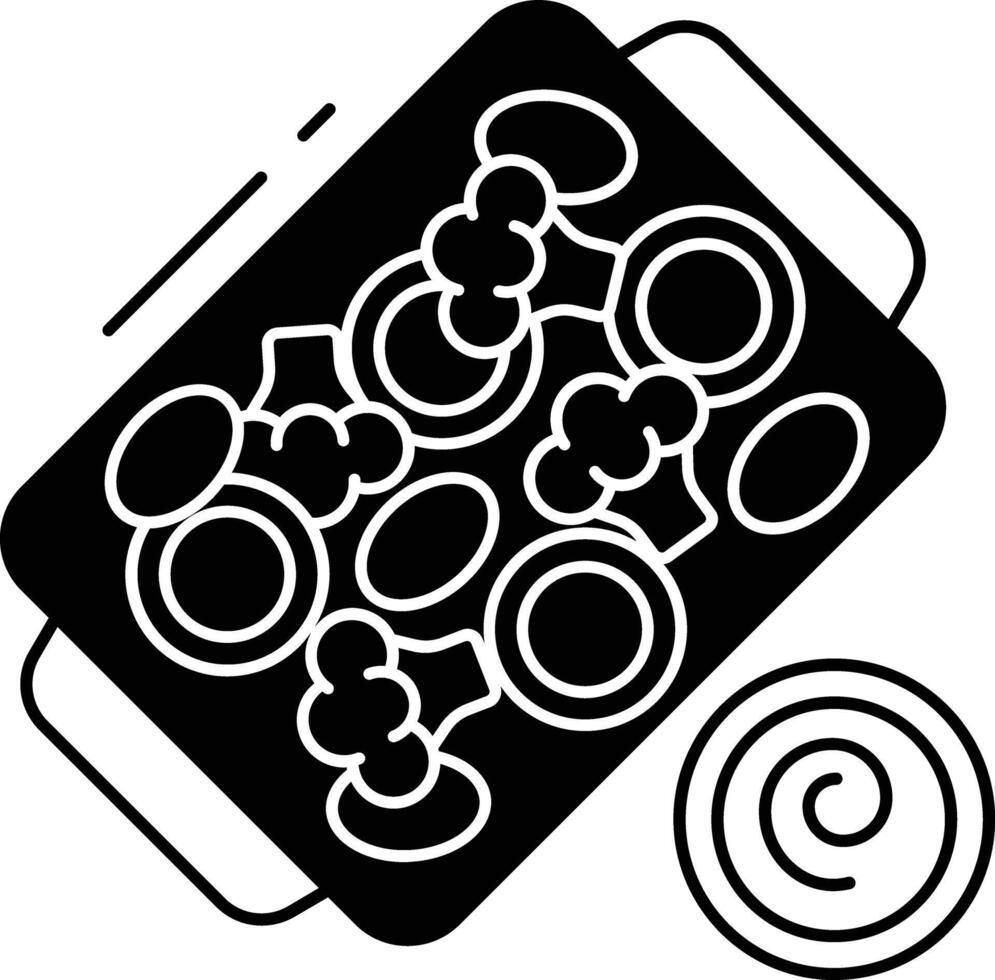 protein meal glyph and line vector illustration