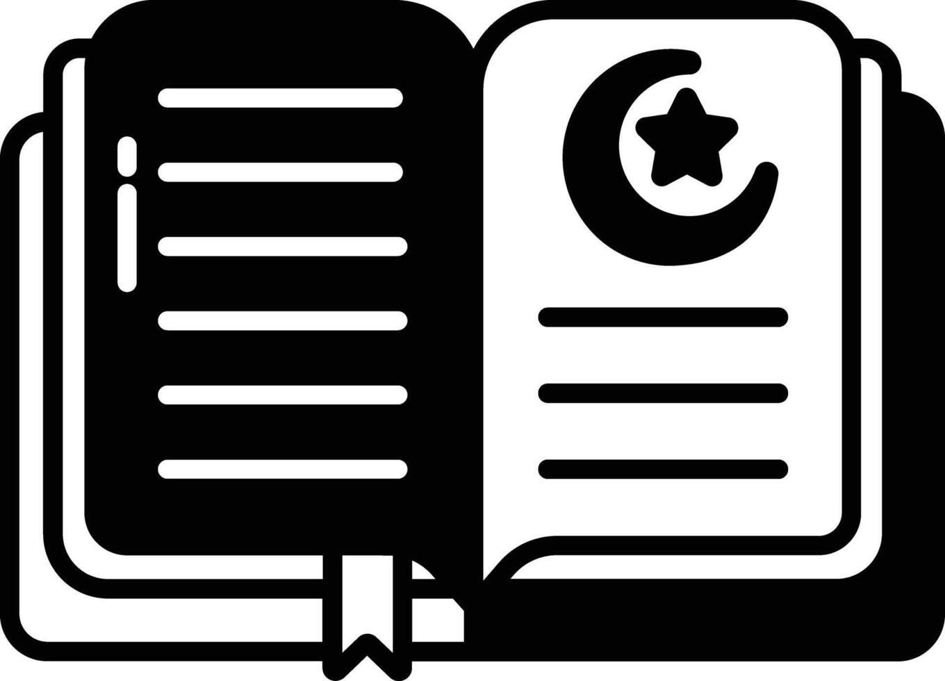 Quran glyph and line vector illustration