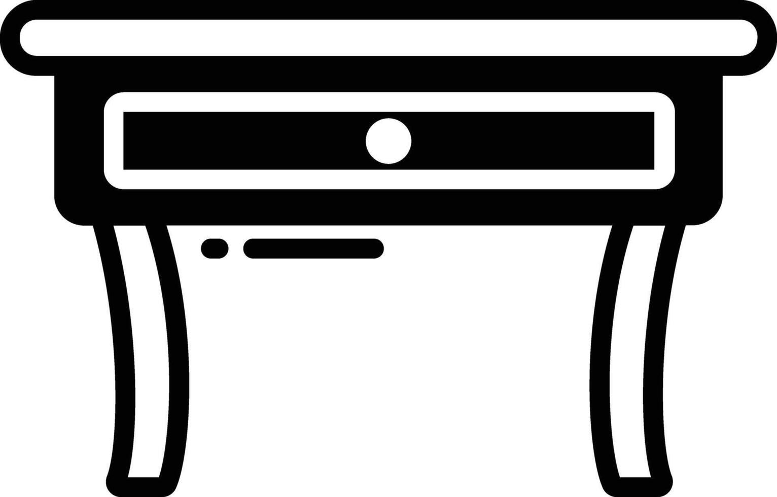 Table glyph and line vector illustration
