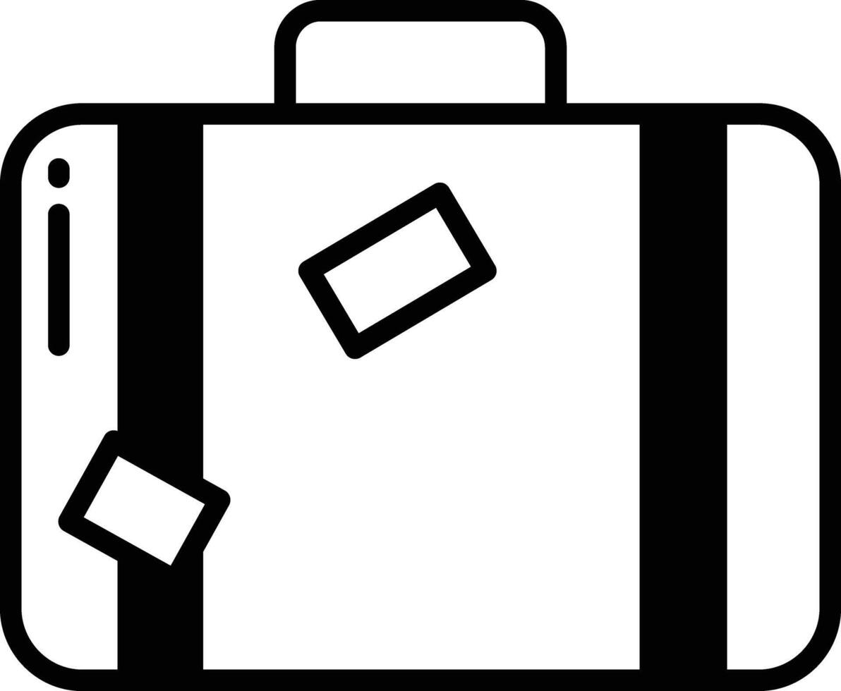 Suitcase glyph and line vector illustration