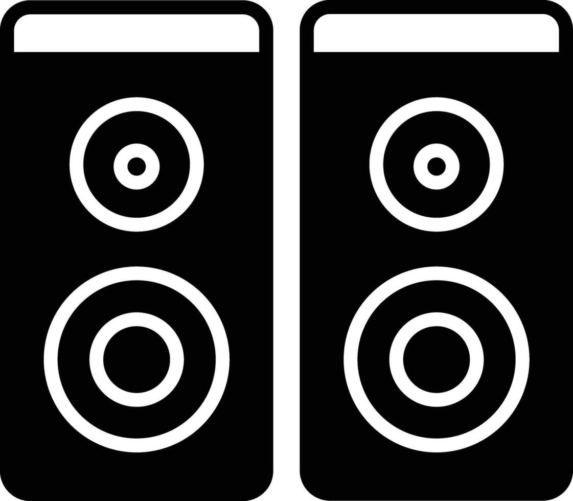 speaker box glyph and line vector illustration