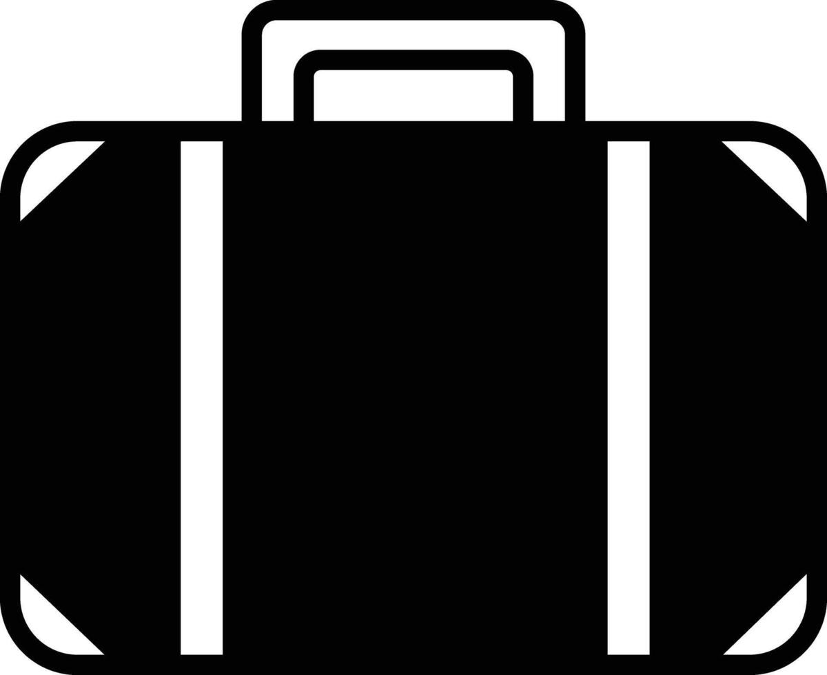 suitcase glyph and line vector illustration