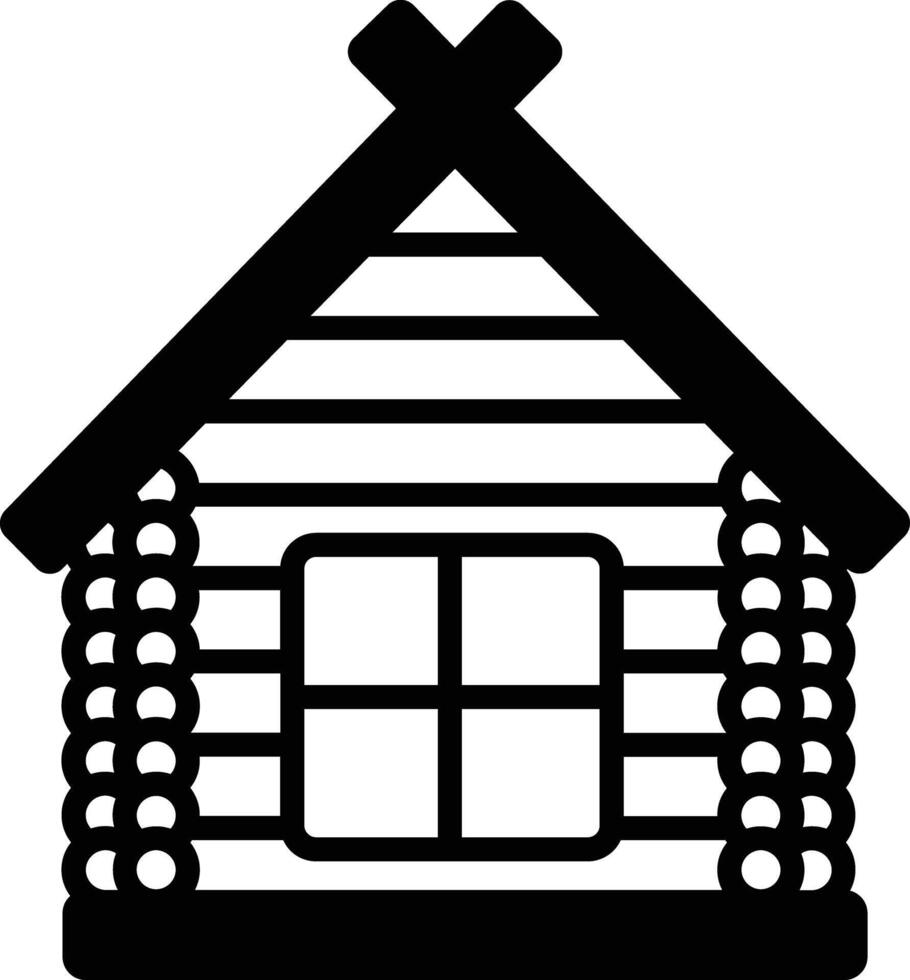 cabin glyph and line vector illustration