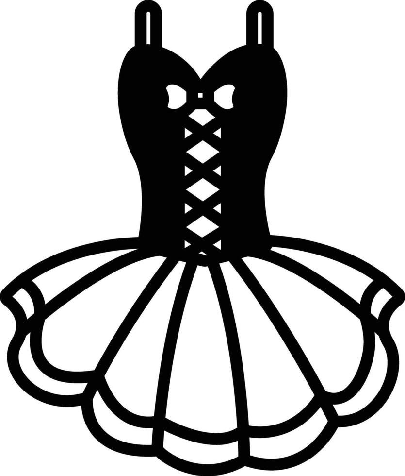 Ballet frock glyph and line vector illustration