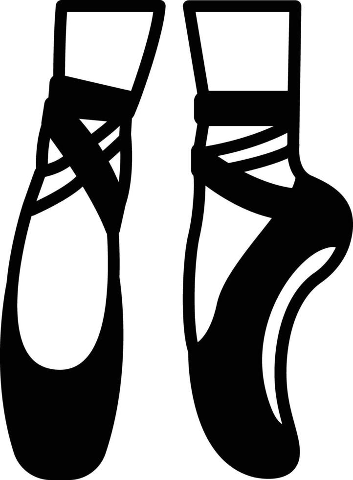 Ballet shoes glyph and line vector illustration