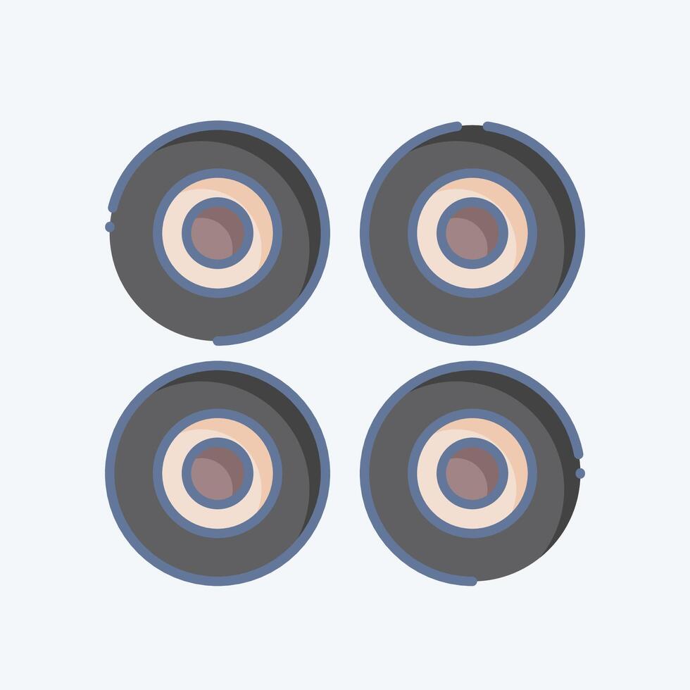 Icon Wheels. related to Skating symbol. doodle style. simple design illustration vector