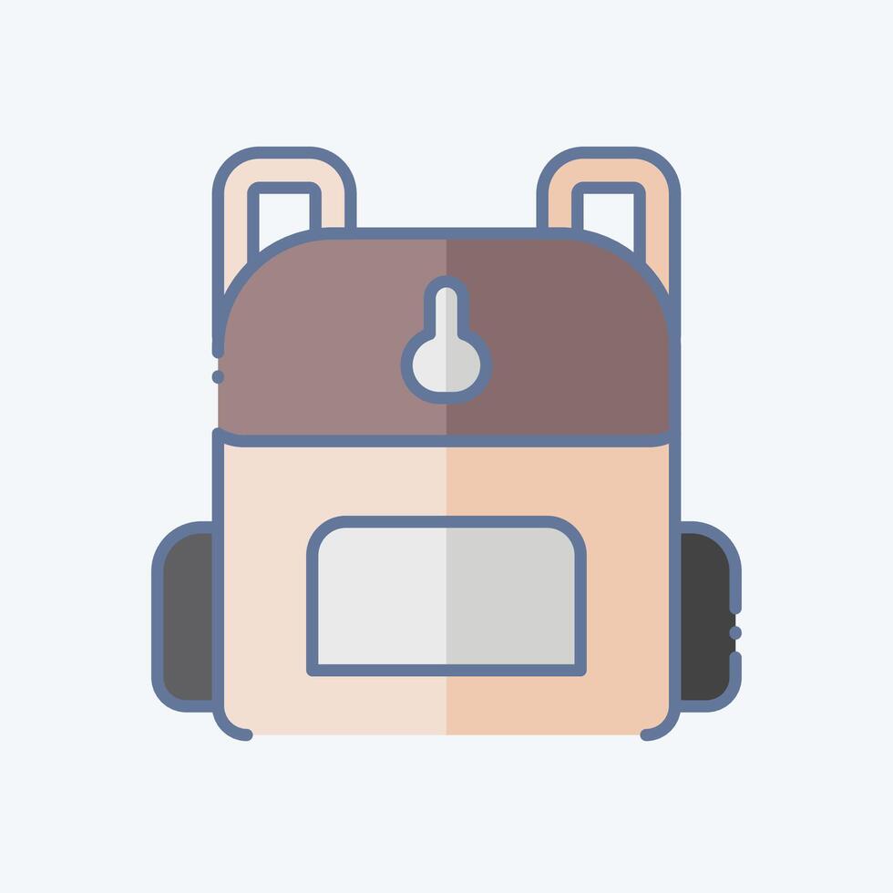 Icon Back Pack. related to Skating symbol. doodle style. simple design illustration vector