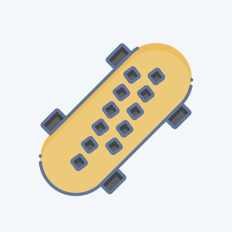 Icon Skateboard 2. related to Skating symbol. doodle style. simple design illustration vector