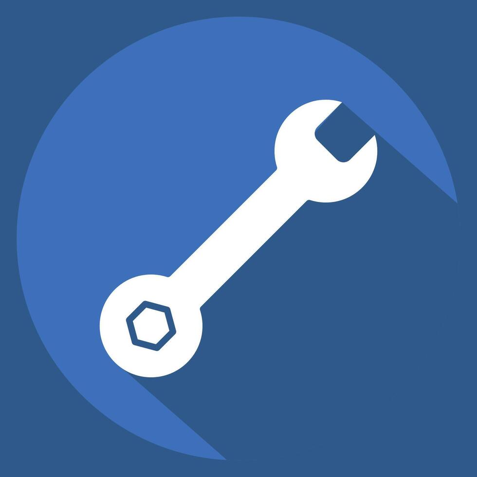 Icon Wrench. related to Skating symbol. long shadow style. simple design illustration vector