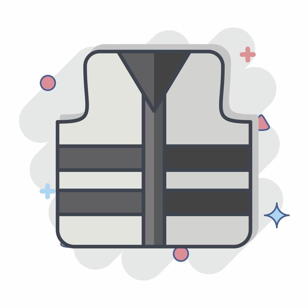 Icon Vest. related to Skating symbol. comic style. simple design illustration vector