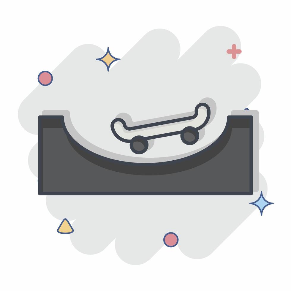 Icon Ramp. related to Skating symbol. comic style. simple design illustration vector