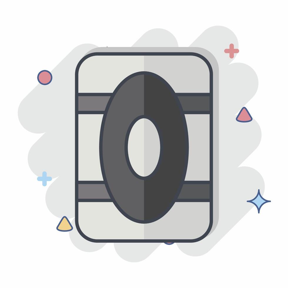 Icon Kneepad. related to Skating symbol. comic style. simple design illustration vector