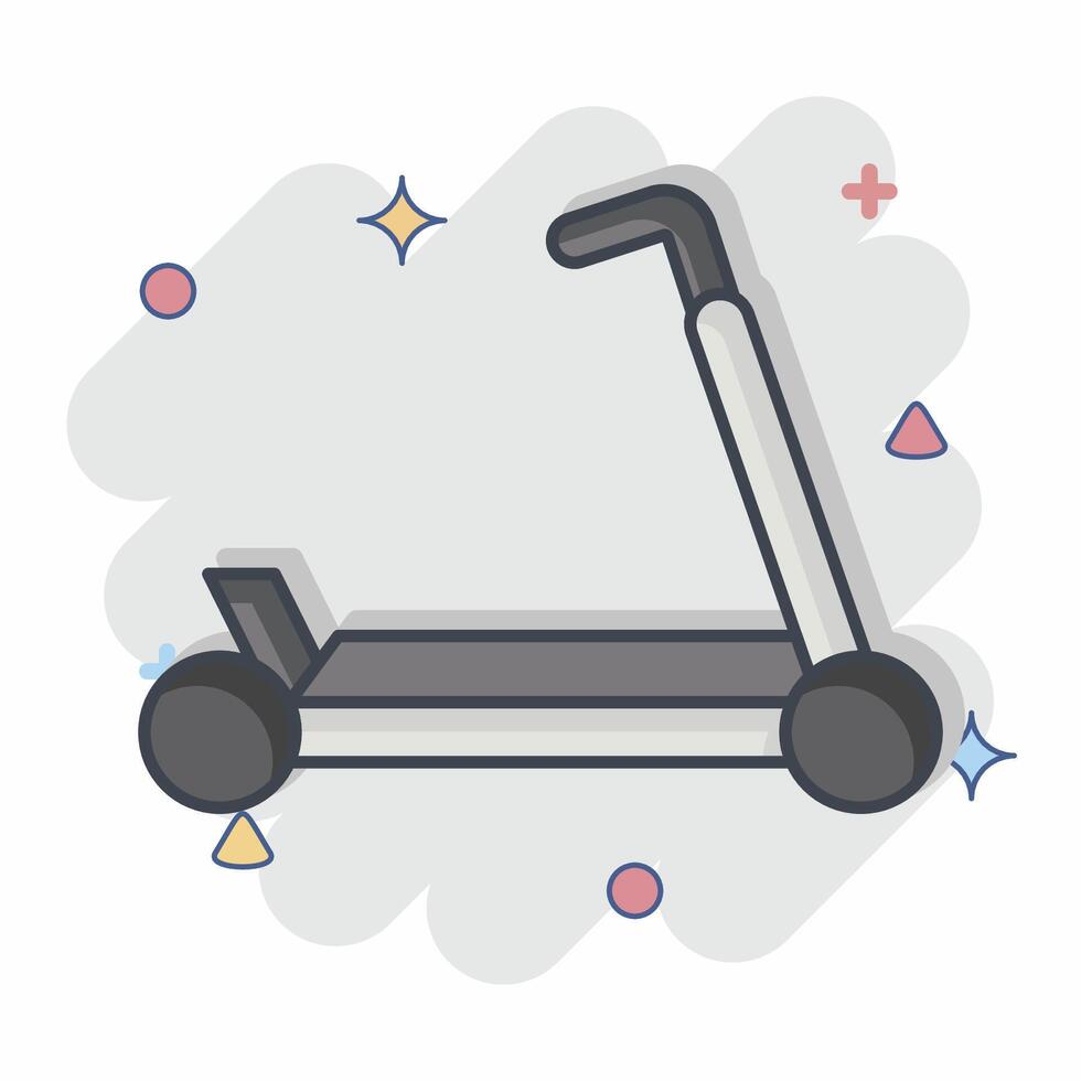 Icon Kick Scooter. related to Skating symbol. comic style. simple design illustration vector