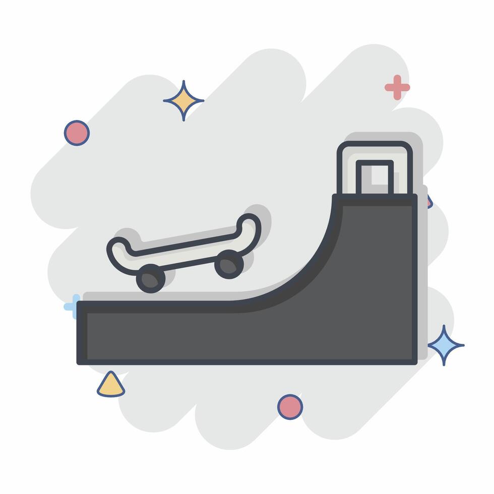 Icon Ramp 2. related to Skating symbol. comic style. simple design illustration vector