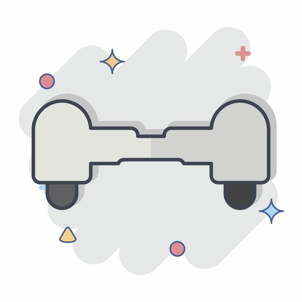 Icon Hoverboard. related to Skating symbol. comic style. simple design illustration vector