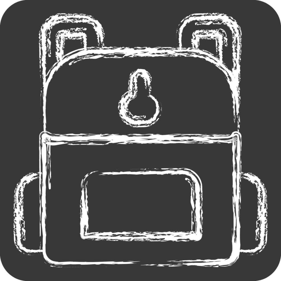 Icon Back Pack. related to Skating symbol. chalk Style. simple design illustration vector